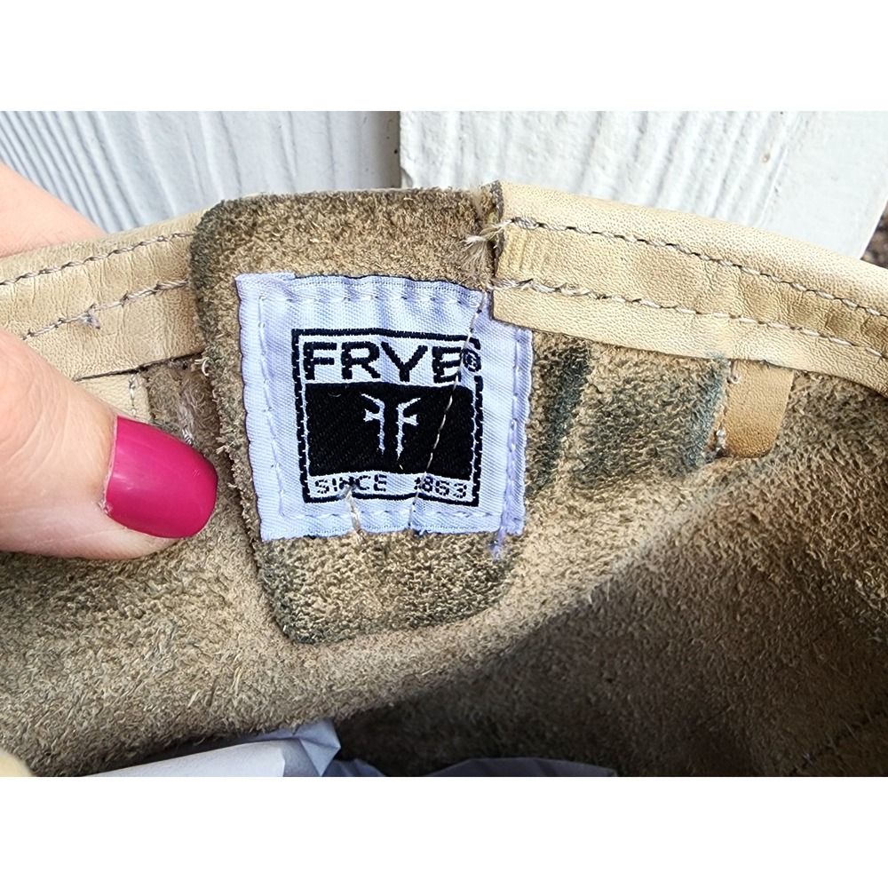 Frye Sz 7.5 Distressed Leather Veronica Slouch Biker Moto Boots Rare Gray Ombre - Picture 6 of 9